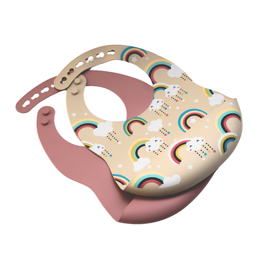 Pack 2 Babetes de Silicone com Bolso Coletor | BPA Free | BLW