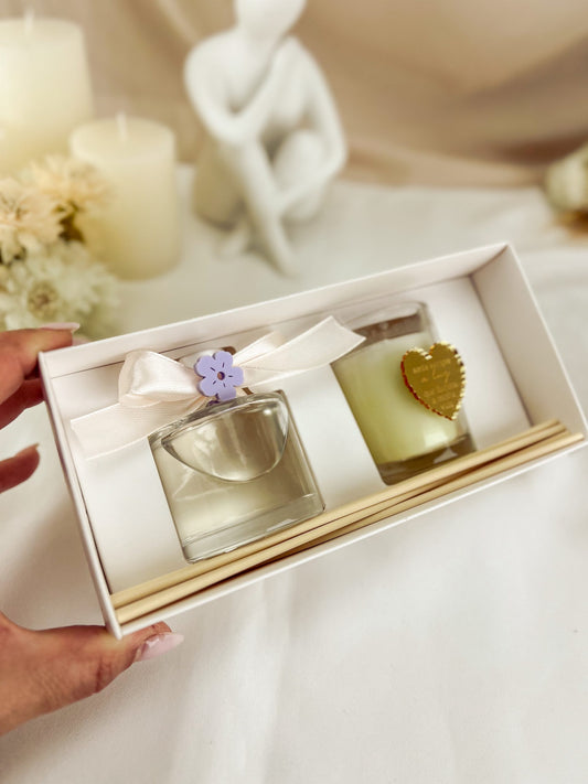 Set Difusor Aromático e Vela — Presente para a Mãe