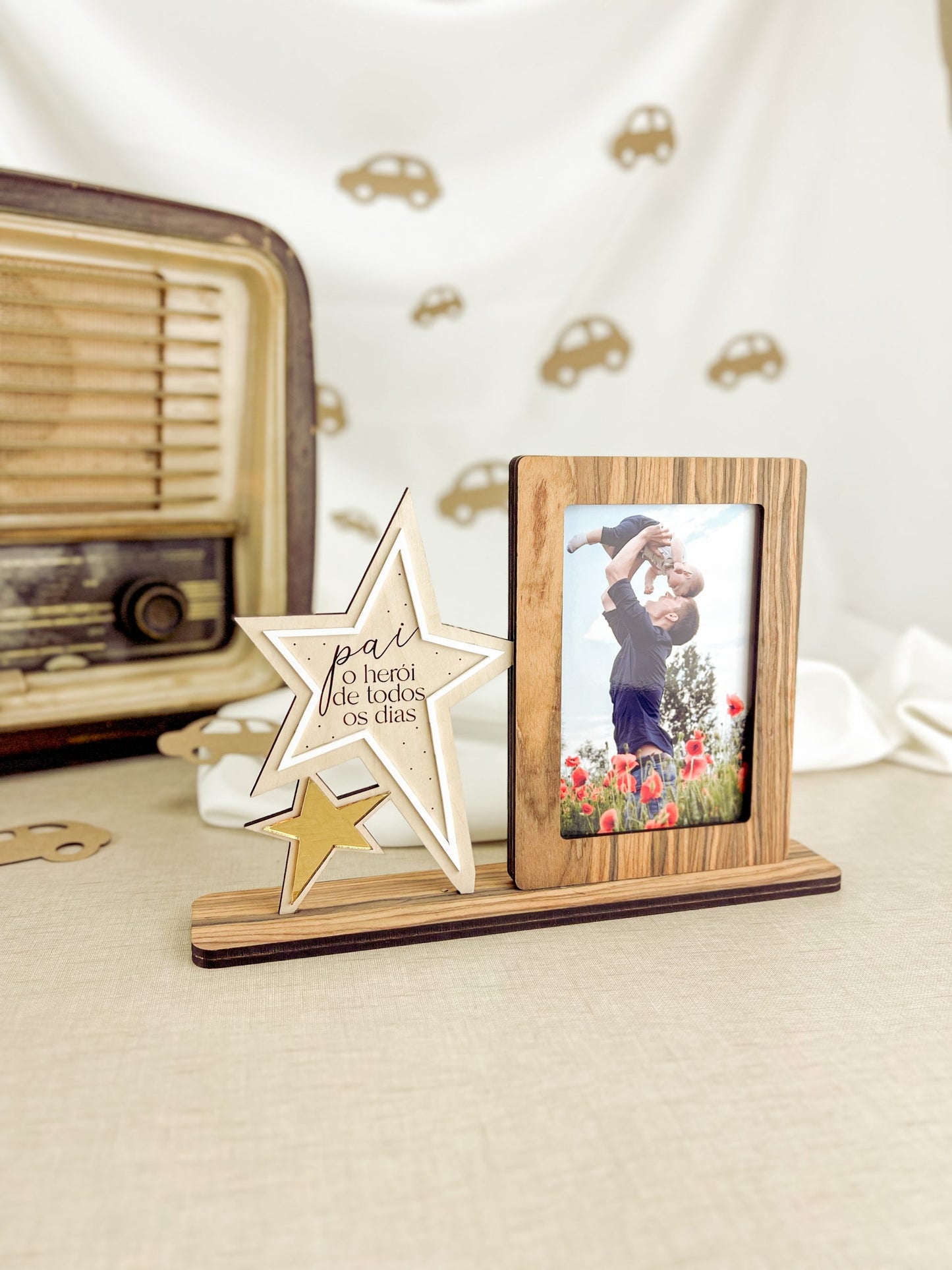 Moldura Estrela Personalizada com Fotografia — Dia do Pai