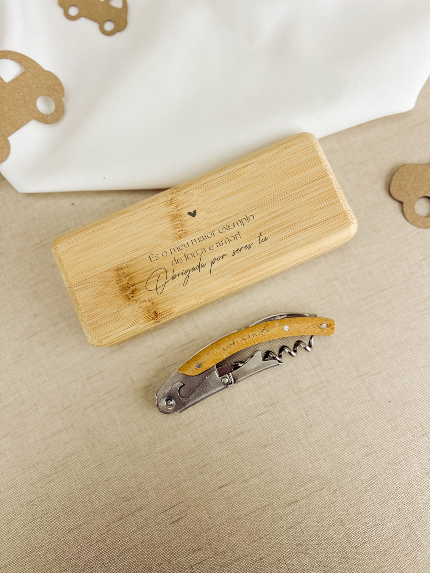 Saca-Rolhas com Caixa Personalizada — Dia do Pai