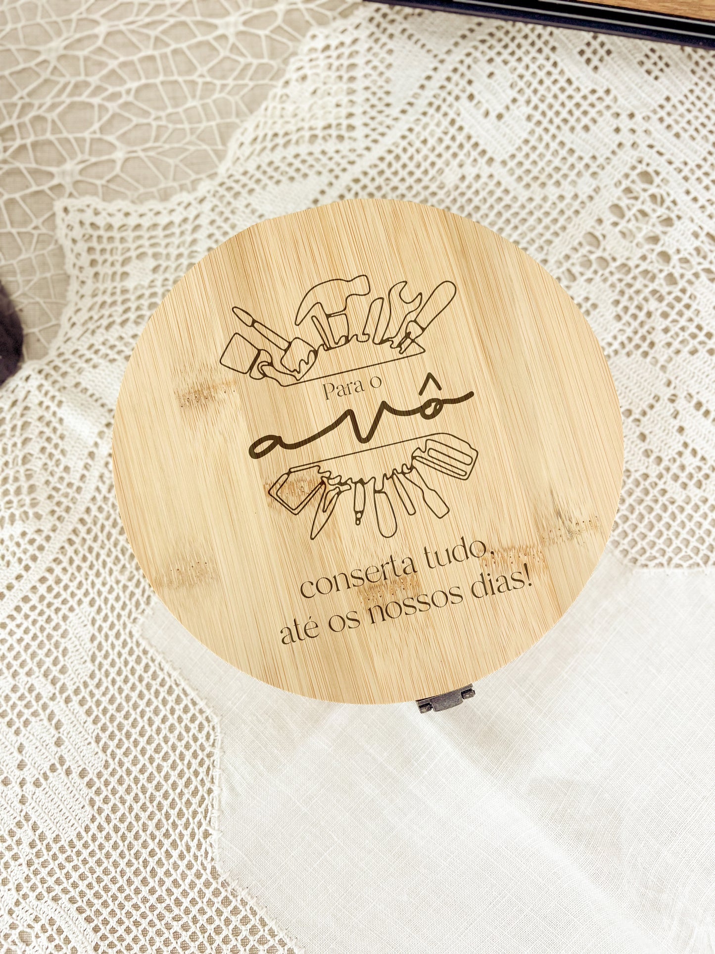 Kit de Ferramentas em Bambu para Avô | 15 Acessórios Personalizados