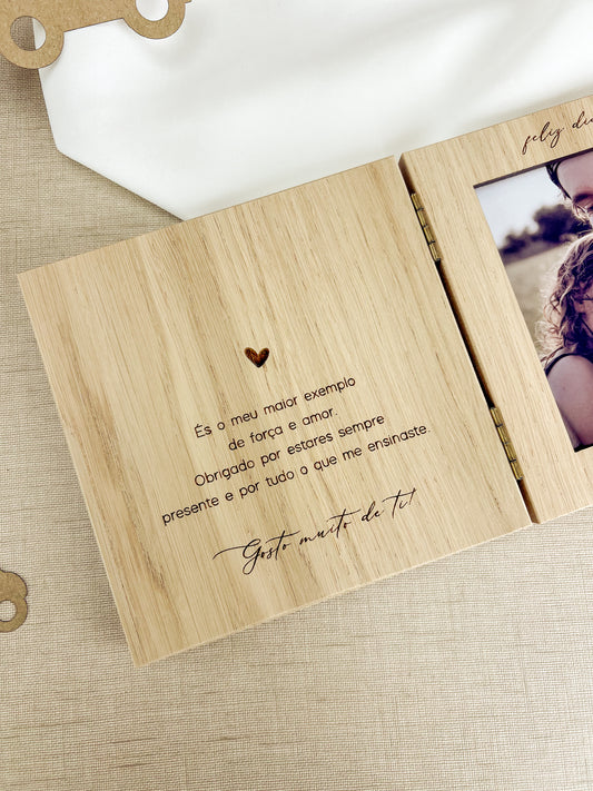 Moldura Livro Quadrada Personalizada com Foto 10x10 | Dia do Pai