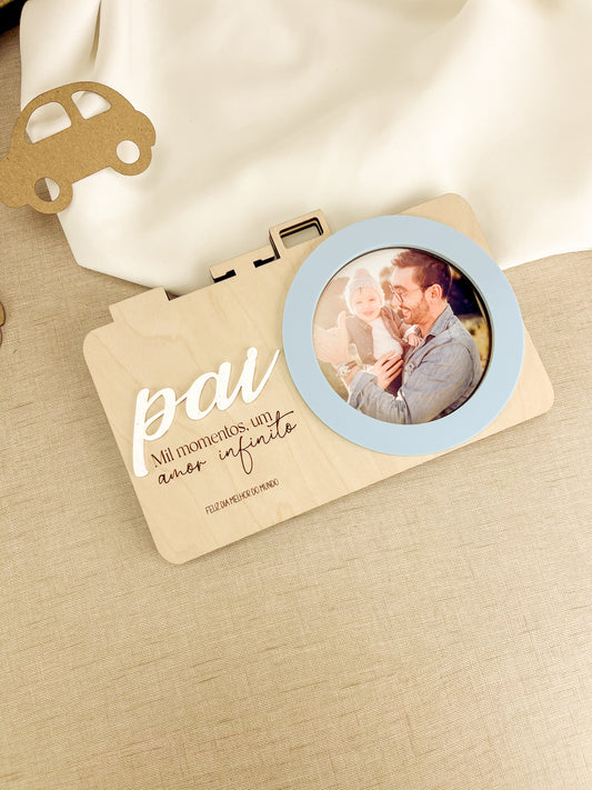 Moldura Câmera Retro Personalizada com Foto Quadrada | Dia do Pai