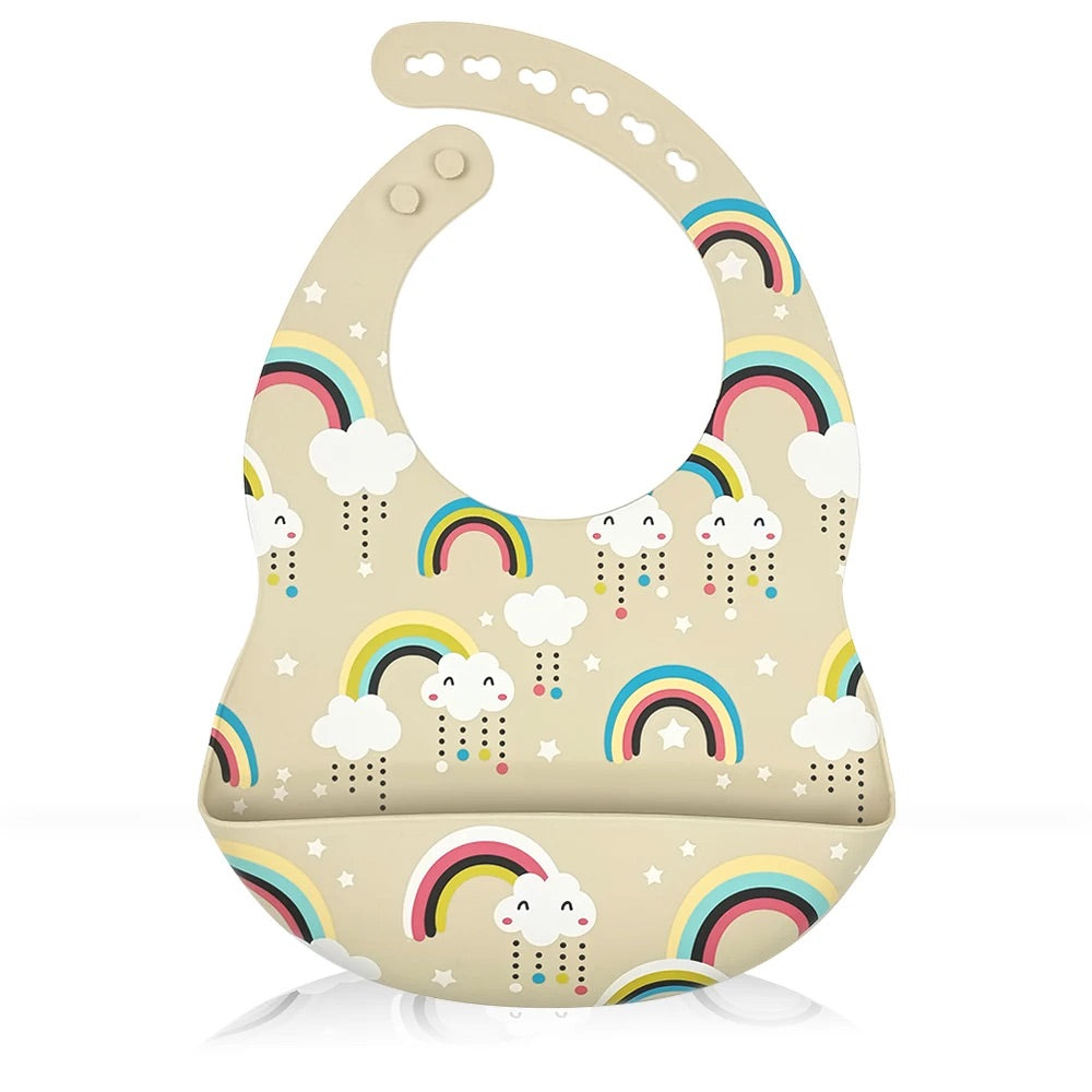Pack 2 Babetes de Silicone com Bolso Coletor | BPA Free | BLW