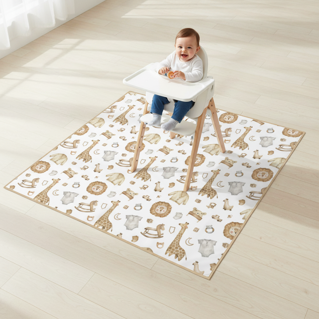 Tapete de Alimentação Impermeável 110x110cm | BLW e Brincadeiras