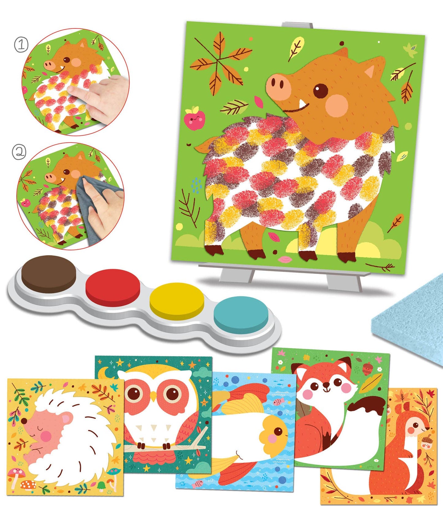 Kit Pintura a Dedo Animais no Campo | Arte Sensorial Infantil 3+