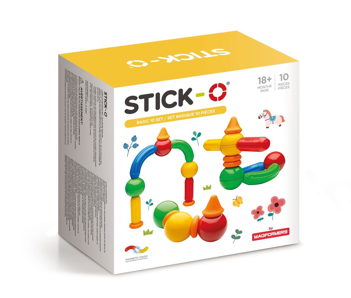 Stick-O 10 Peças Magnéticas | Constrói até 20 Modelos