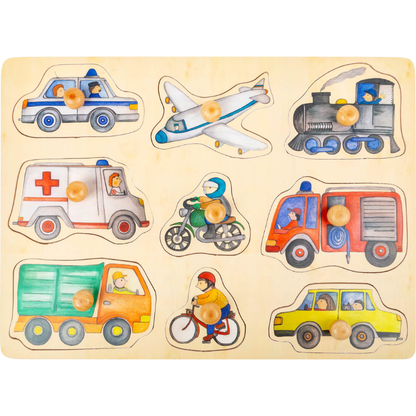 Conjunto Puzzle Veículos Urbanos em Madeira | Bebé 18 Meses+