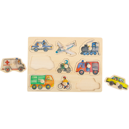 Conjunto Puzzle Veículos Urbanos em Madeira | Bebé 18 Meses+