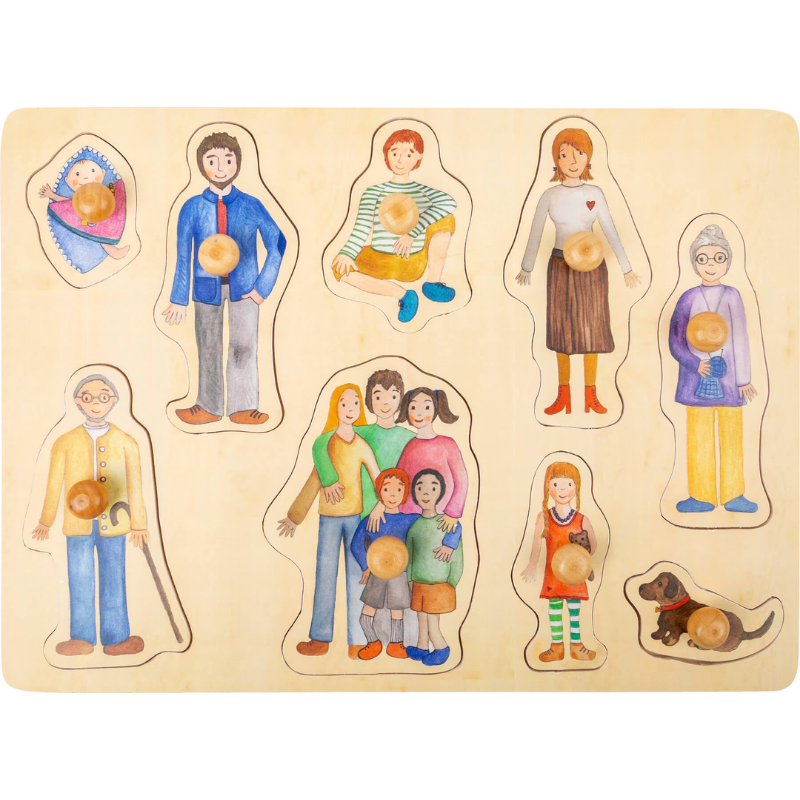 Conjunto Puzzle Família e Amigos em Madeira | Bebé 18 Meses+