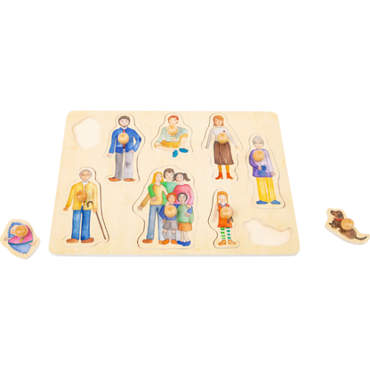 Conjunto Puzzle Família e Amigos em Madeira | Bebé 18 Meses+
