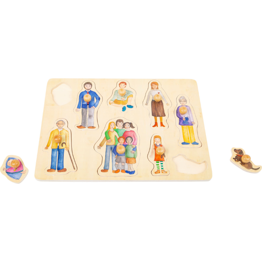 Conjunto Puzzle Família e Amigos em Madeira | Bebé 18 Meses+