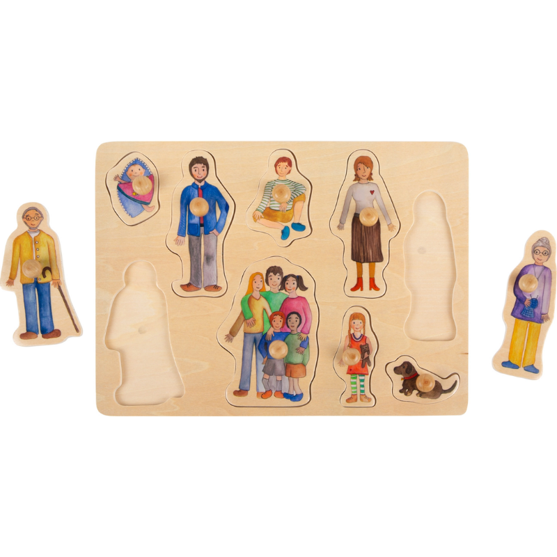 Conjunto Puzzle Família e Amigos em Madeira | Bebé 18 Meses+