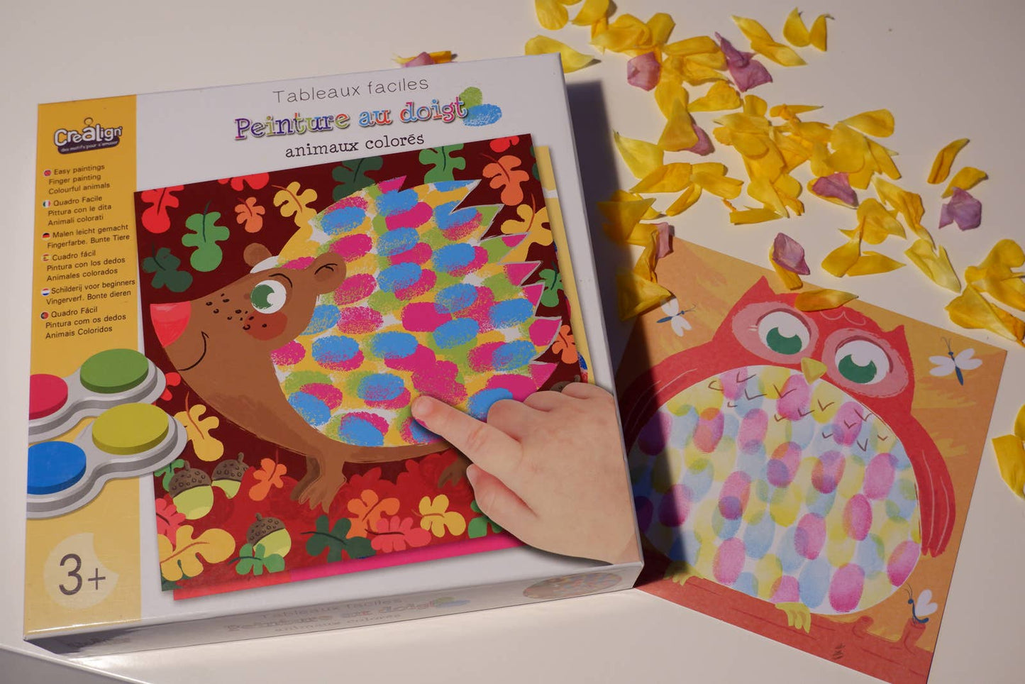 Kit Pintura a Dedo Animais Coloridos | Arte Sensorial para Crianças 3+