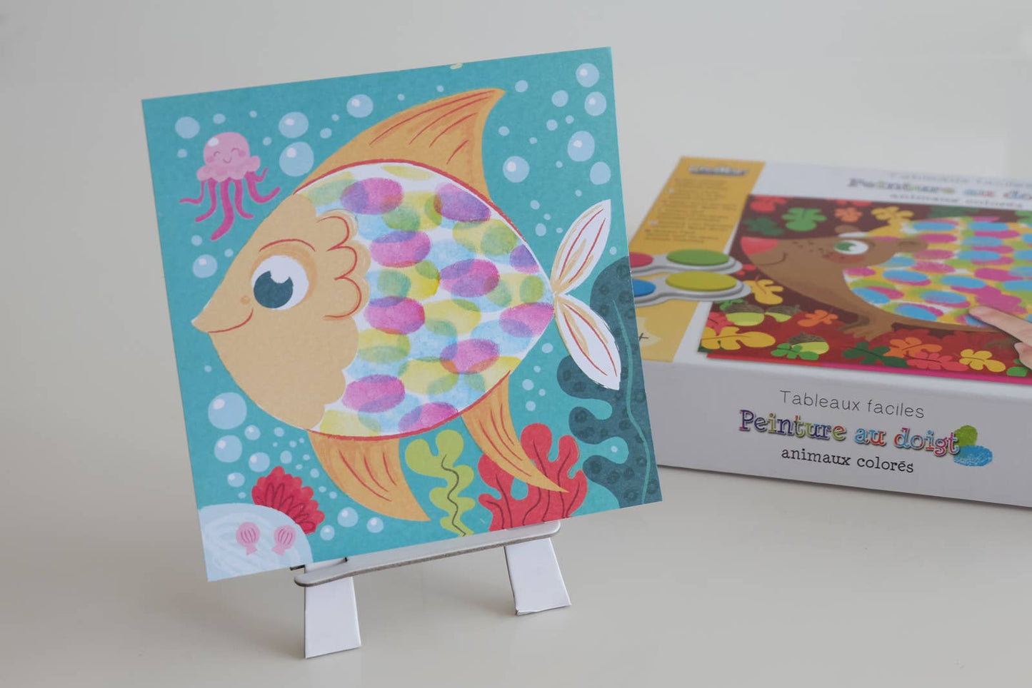 Kit Pintura a Dedo Animais Coloridos | Arte Sensorial para Crianças 3+