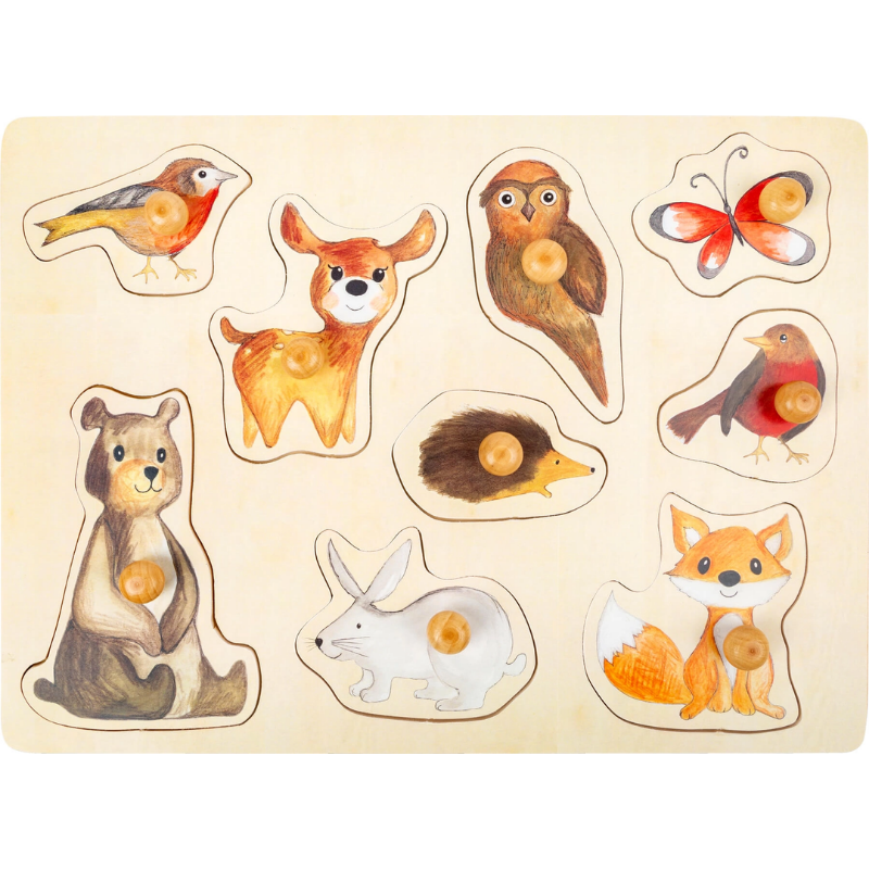 Conjunto Puzzle Animais da Floresta em Madeira | Bebé 18 Meses+