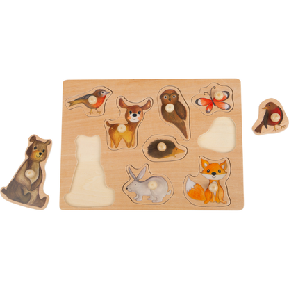 Conjunto Puzzle Animais da Floresta em Madeira | Bebé 18 Meses+