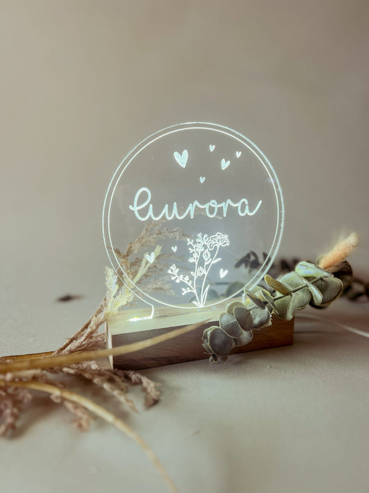 Candeeiro LED Personalizado para Quarto do Bebé — Design A