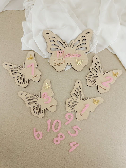 Conjunto de Placas Evolutivas do Bebé — Tema Borboleta