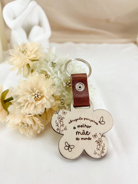 Porta Chaves com Flor e Fotografia em Bétula