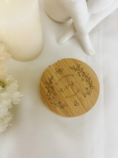 Mini Kit de Costura em Caixa de Bambu — Personalizado