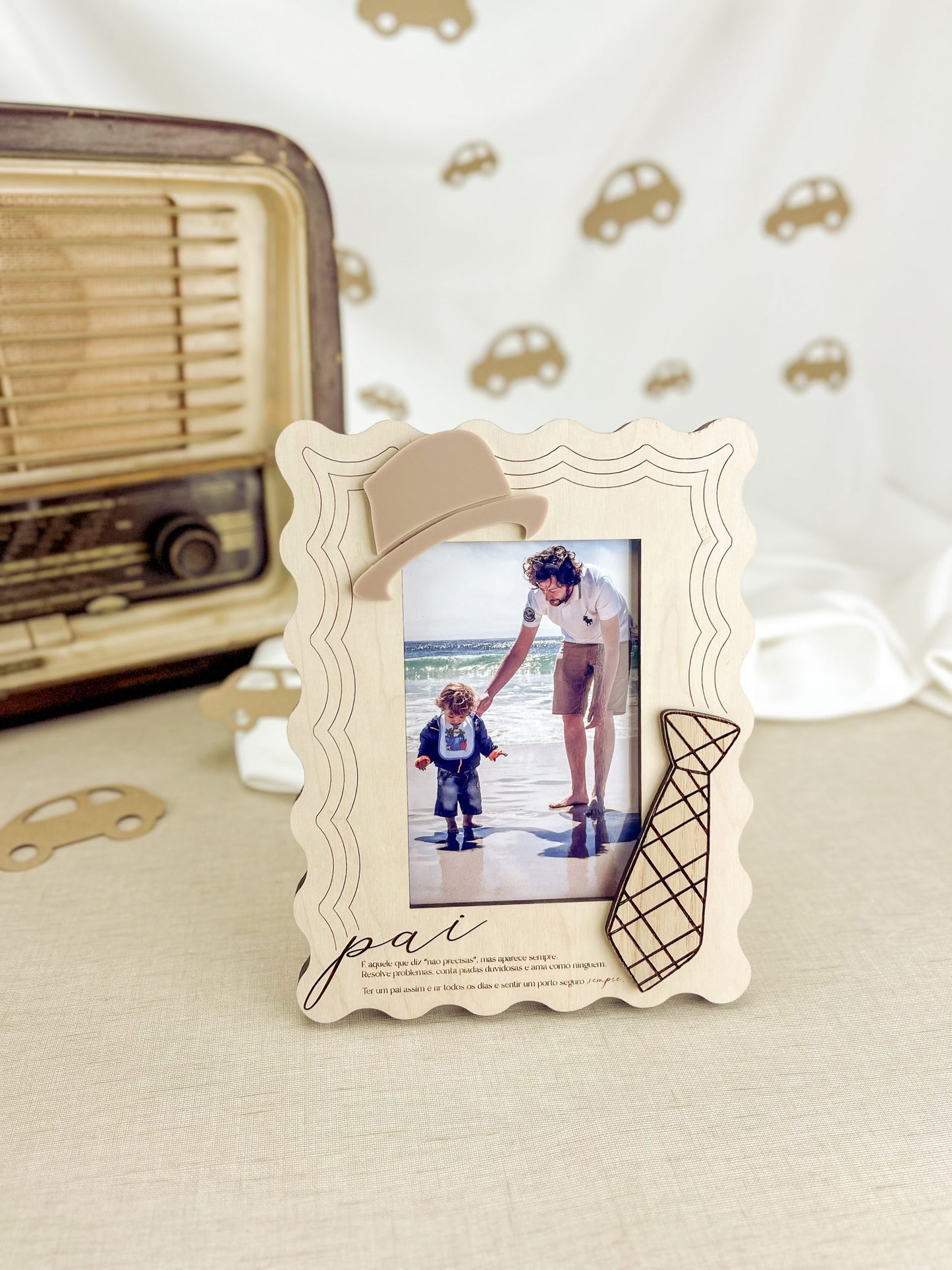 Moldura Gravata Personalizada com Fotografia — Dia do Pai