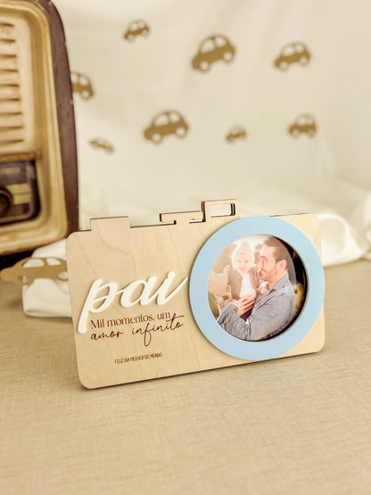Moldura Câmera Retro Personalizada com Foto Quadrada — Dia do Pai