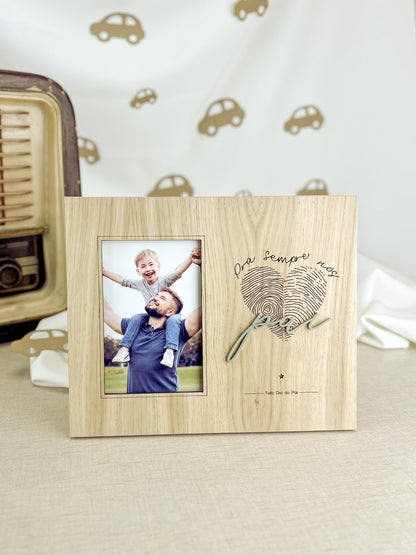 Moldura com Detalhe Verde Personalizada com Fotografia — Dia do Pai