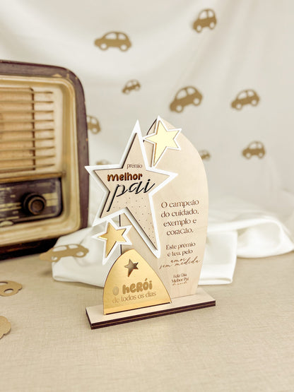 Troféu Personalizado com Mensagem Gravada — Dia do Pai
