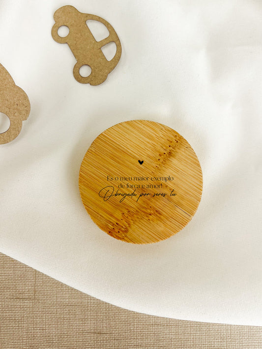 Abre-Caricas em Bambu Personalizado — 6 cm