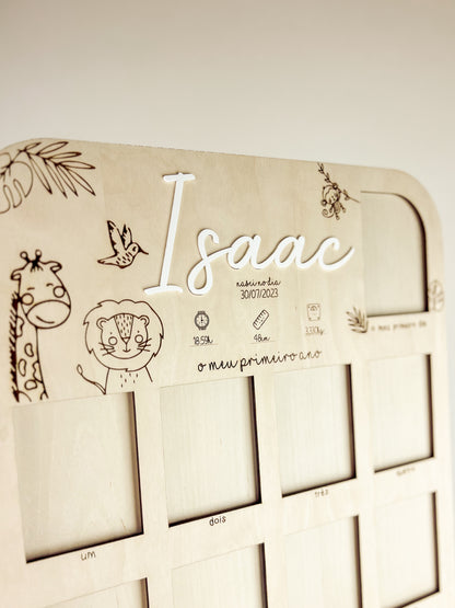 Moldura do Primeiro Ano em Bétula — Tema Selva