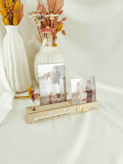 Porta Retratos para Padrinhos com Difusor e Duas Fotografias