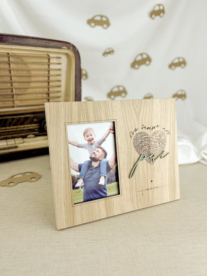 Moldura com Detalhe Verde Personalizada com Fotografia | Dia do Pai