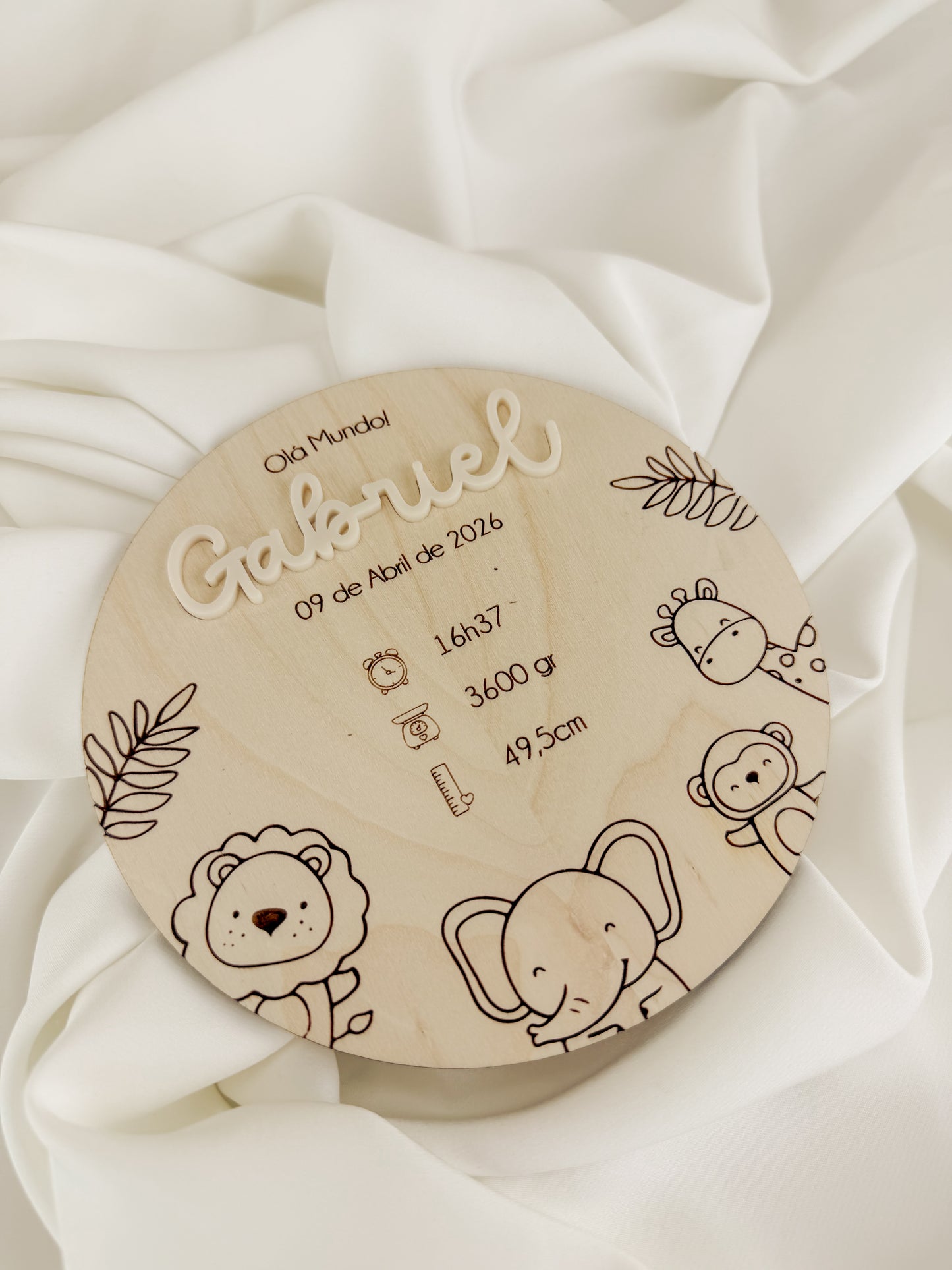 Placa de Nascimento em Bétula — Animais