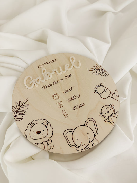 Placa de Nascimento em Bétula — Animais