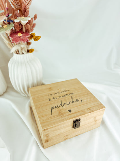 Set Whisky em Bambu com Copos de Cristal — Padrinhos