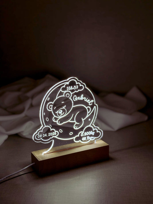 Candeeiro LED Personalizado para Quarto do Bebé — Novo Design G