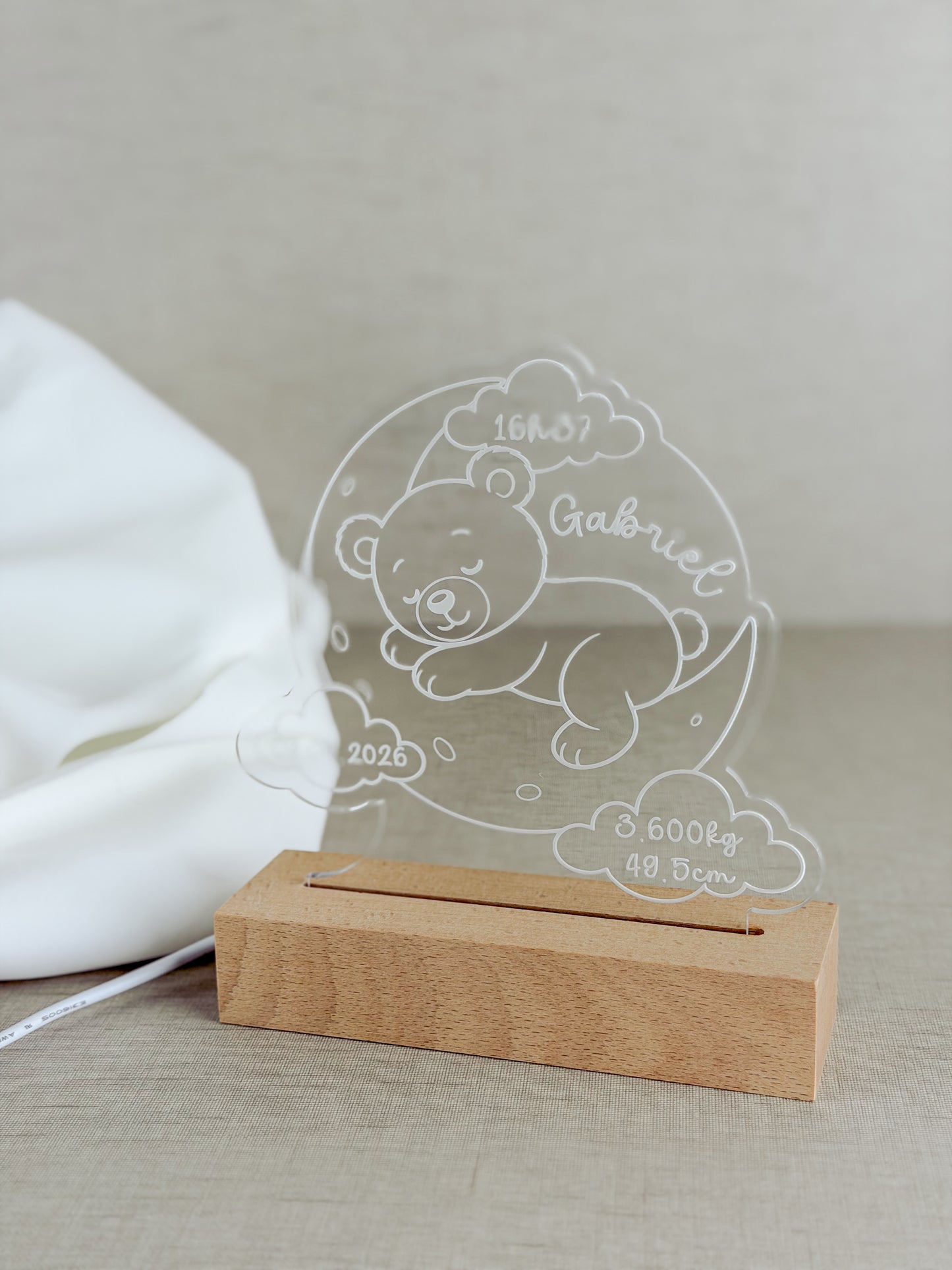 Candeeiro LED Personalizado para Quarto do Bebé — Novo Design G