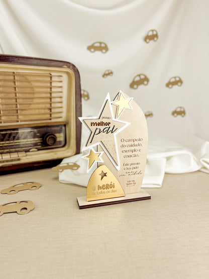 Troféu Personalizado para o Dia do Pai com Mensagem Gravada
