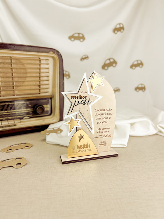 Troféu Personalizado para o Dia do Pai com Mensagem Gravada