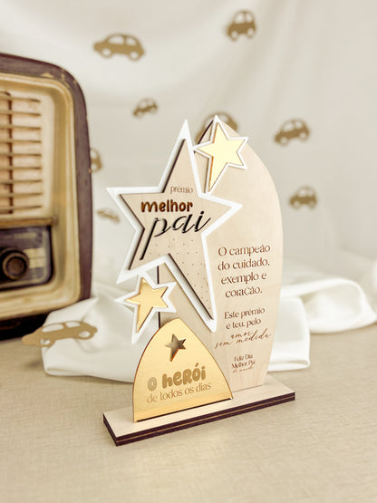 Troféu Personalizado para o Dia do Pai com Mensagem Gravada