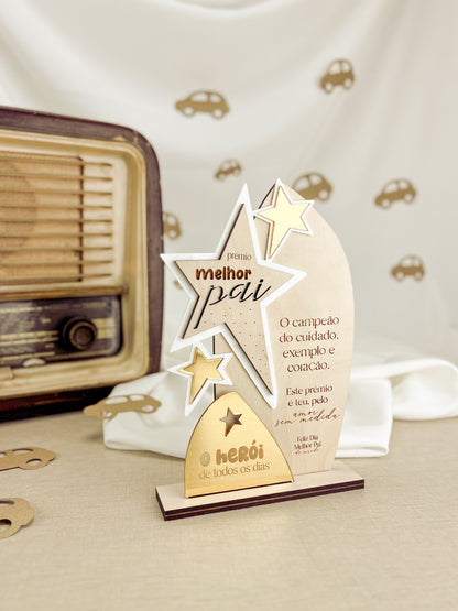 Troféu Personalizado para o Dia do Pai com Mensagem Gravada