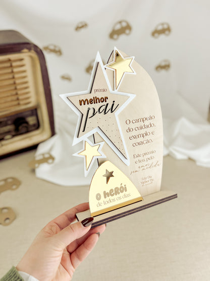 Troféu Personalizado para o Dia do Pai com Mensagem Gravada