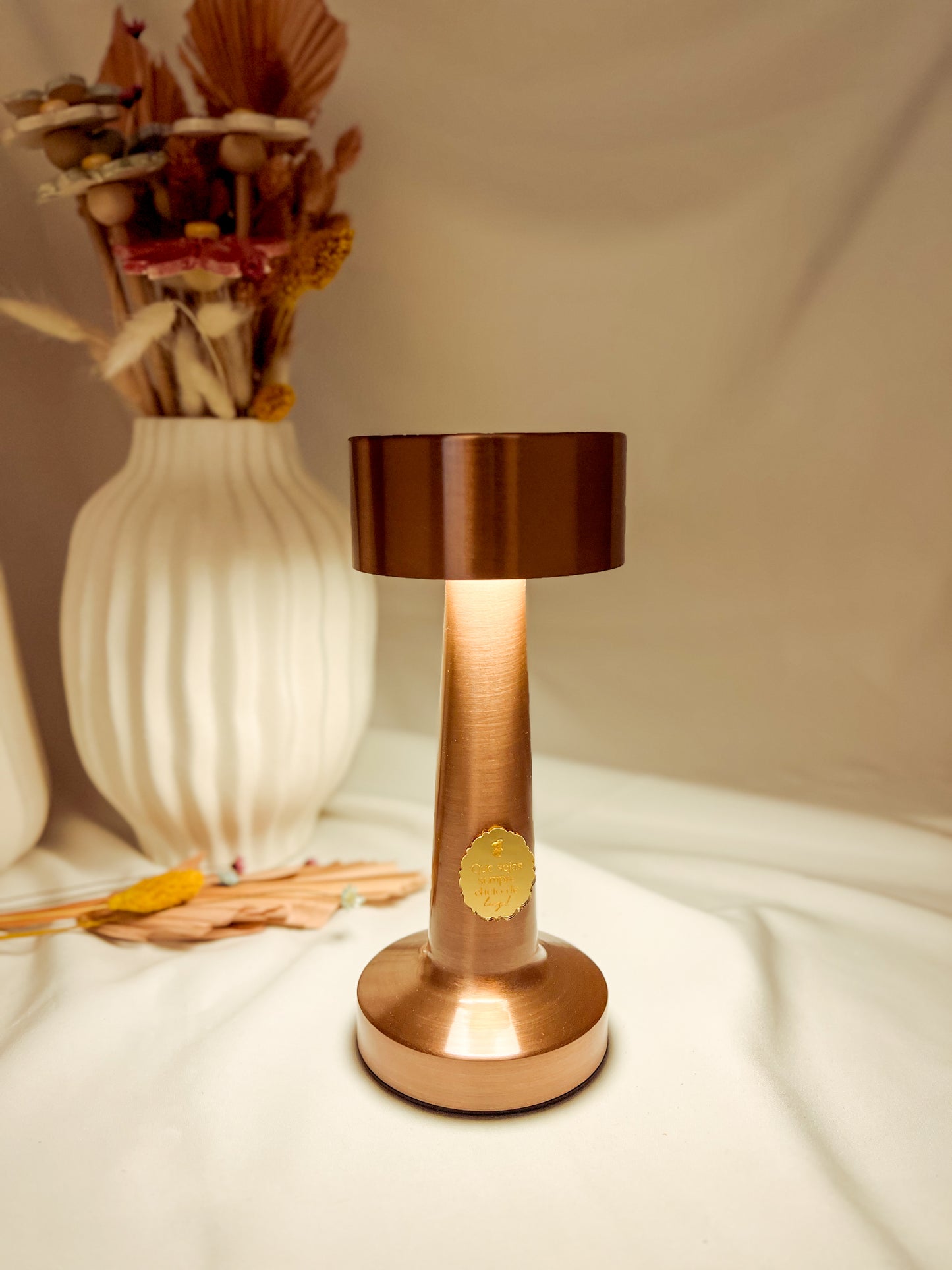 Candeeiro Rose Gold Personalizado com Controlo Tátil de Luz