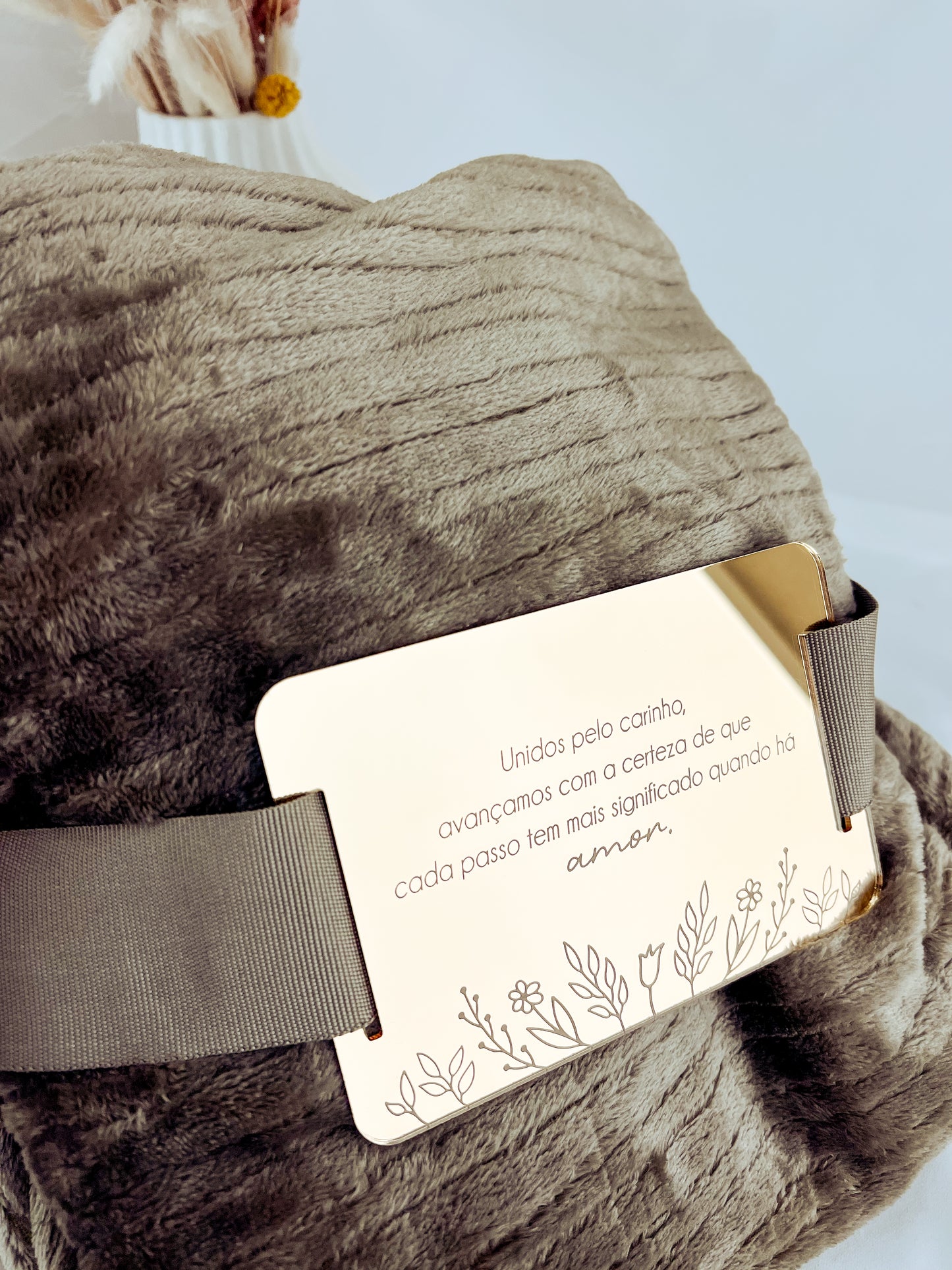 Manta com Placa Personalizável — Para Padrinhos