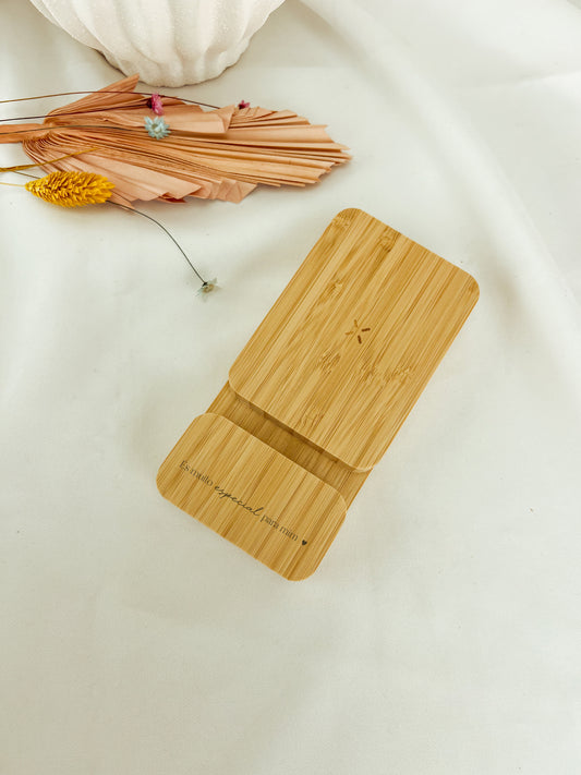 Power Bank em Bambu 5000 mAh sem Fios