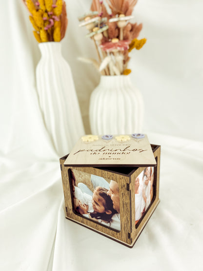 Cubo Fotográfico para Padrinhos com Mensagem de Agradecimento