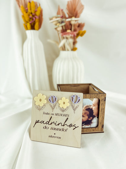 Cubo Fotográfico para Padrinhos com Mensagem de Agradecimento