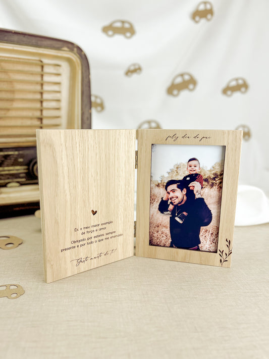 Moldura Livro Personalizada com Foto e Mensagem | Dia do Pai