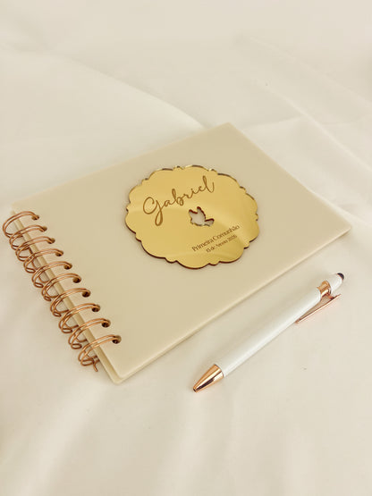 Livro de Honra para Batizado A5 Horizontal em Acrílico